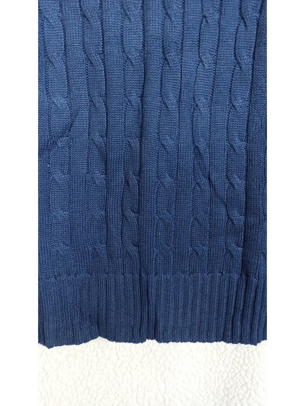 Women's Long Sleeve Cable Knit Sweater Size M Royal Blue Crewneck Ribbed Hem.... - Picture 4 of 12